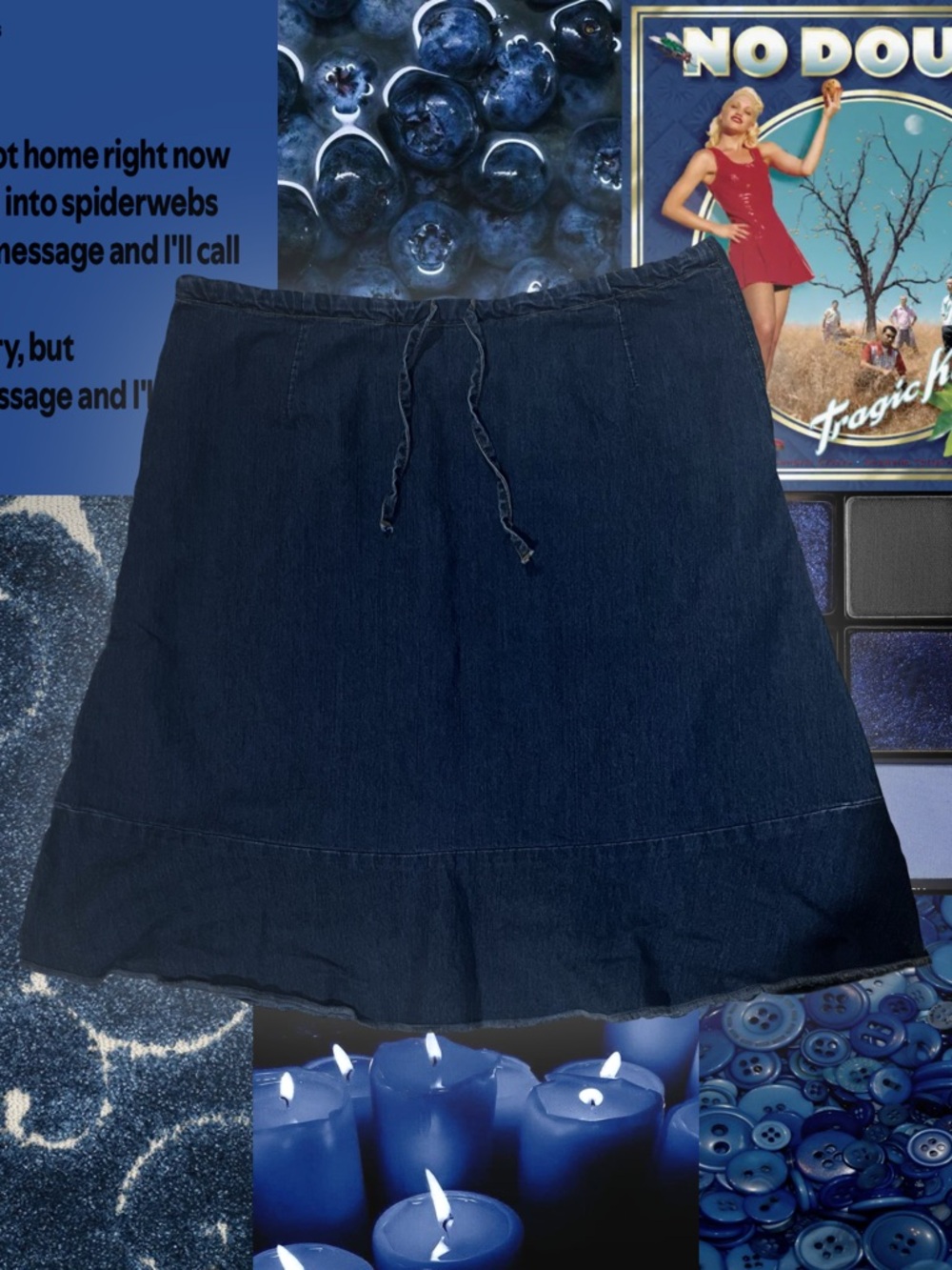 Dark Blue Denim Skirt